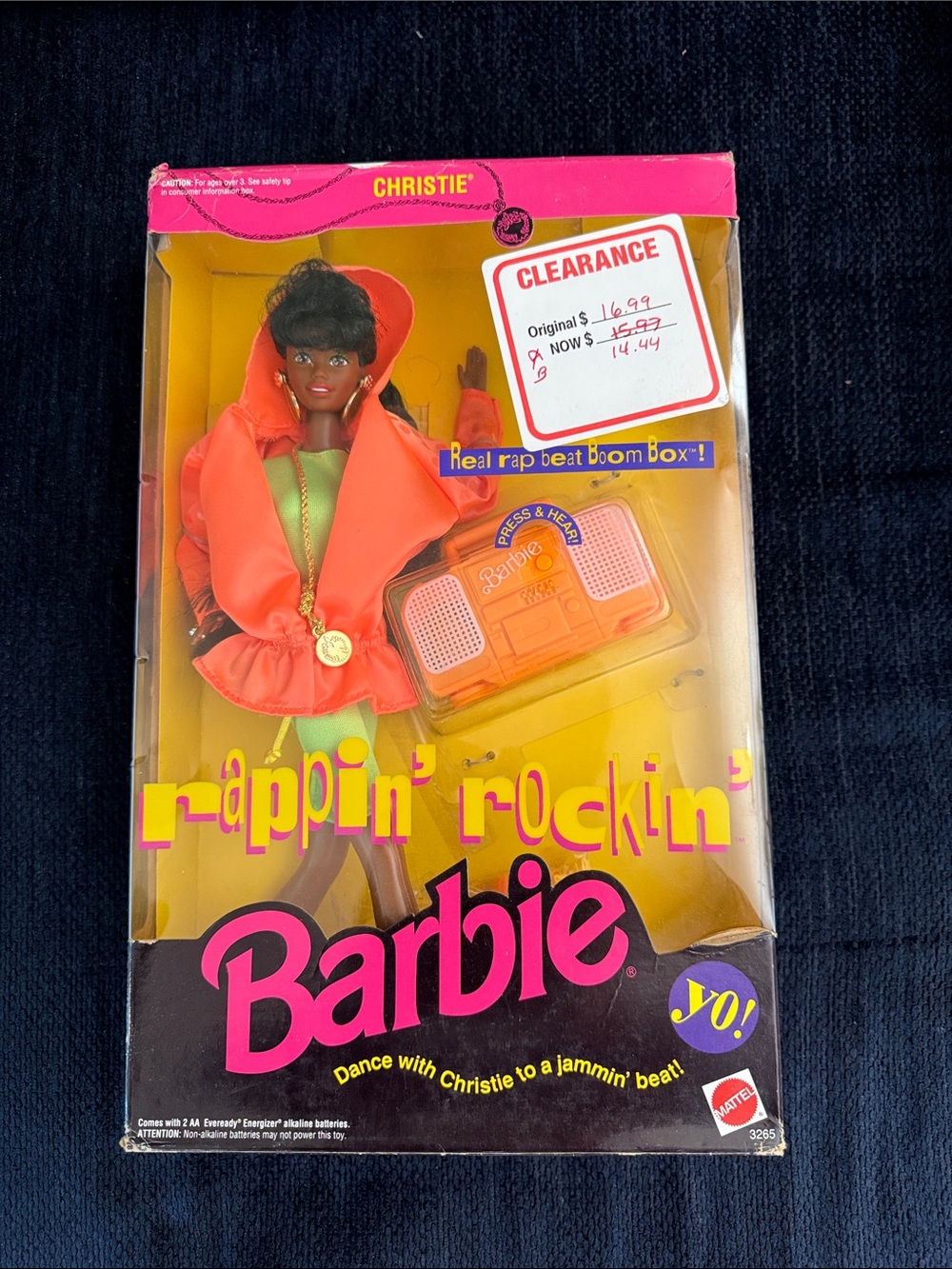 1991 Vintage RAPPIN' ROCKIN' CHRISTIE #3265 NRFB w BOOM BOX New